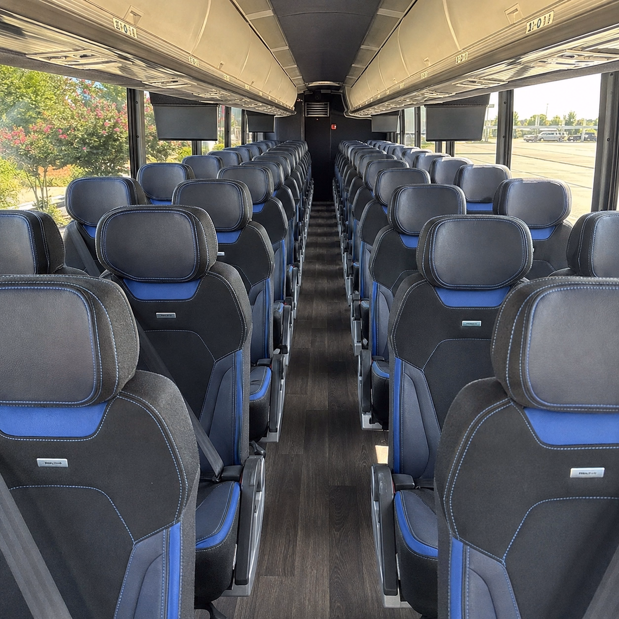 quincy charter bus rental interior